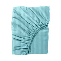 BYFT Tulip (Sea Green) King Size Fitted Sheet and pillowcase Set with 1 cm Satin Stripe (Set of 2 Pcs) 100% Cotton Percale Soft and Luxurious Hotel Quality Bed linen -300 TC