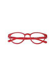 Tom Oliver Full Rim Round Red Computer Glasses For Kids Unisex, Transparent Blue Light Lens