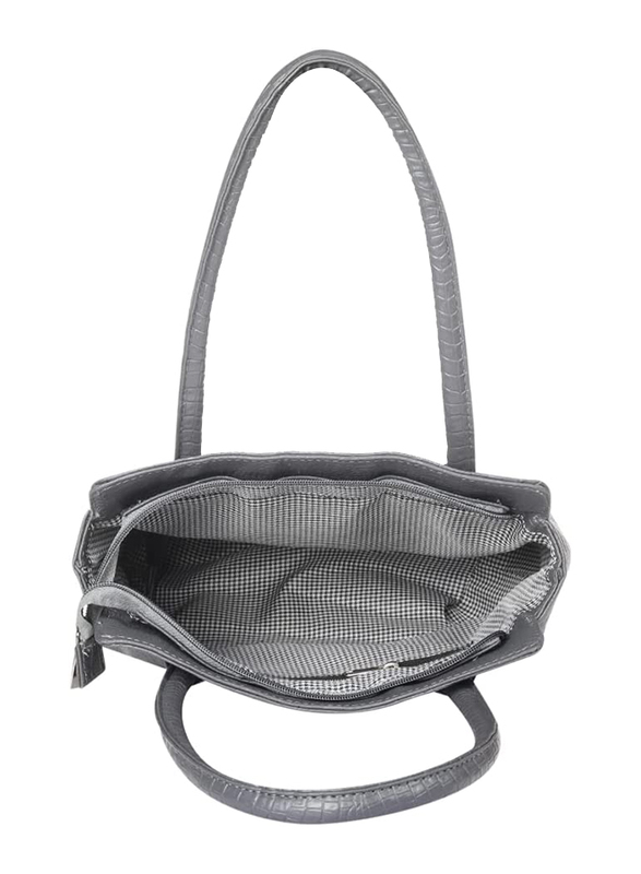 Mounthood Anat Leather Hand/Shoulder Bag for Women, Grey