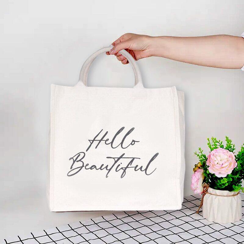 BYFT Laminated Natural Canvas Bag (Hello Beautiful)