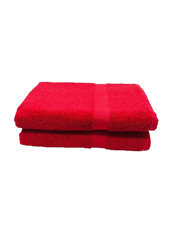 BYFT Gardenia 100% Cotton Hand Towel Set, 2 Piece, Red