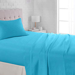 BYFT Orchard 100% Cotton Lightweight Flat Bed Sheet, King, Sky Blue