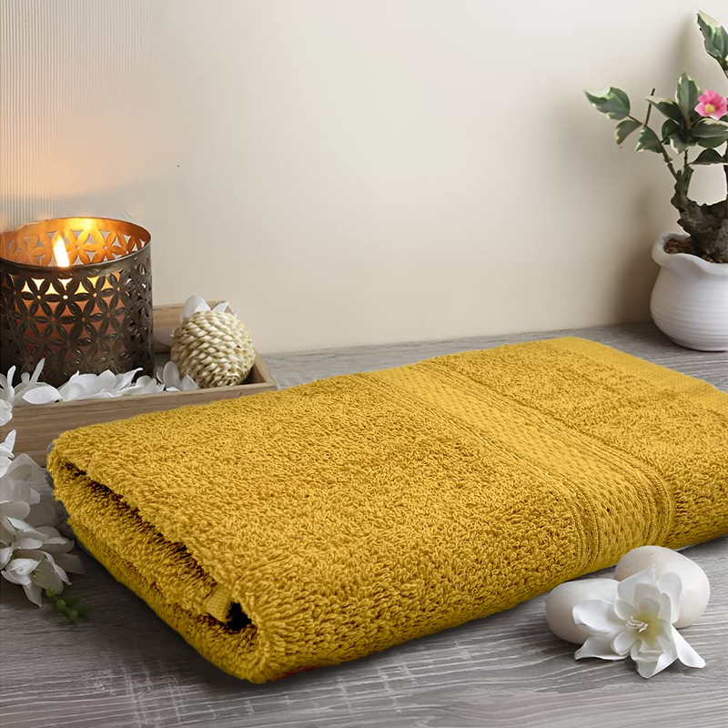 BYFT 2-Piece Daffodil 100% Cotton Hand Towel Set, 40 x 60cm, Yellow