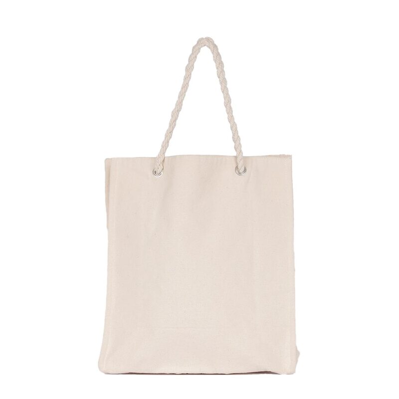 BYFT Natural Cotton Canvas Tote Bag with String Handle