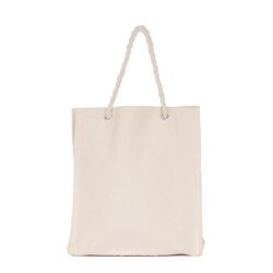 BYFT Natural Cotton Canvas Tote Bag with String Handle