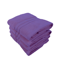 BYFT Home Trendy (Lavender) Premium Hand Towel  (50 x 90 Cm - Set of 4) 100% Cotton Highly Absorbent, High Quality Bath linen with Striped Dobby 550 Gsm