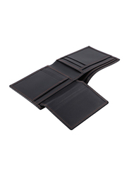 Jafferjees Rome Leather Bi-Fold Wallet for Men, Black/Brown
