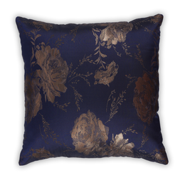BYFT Golden Rose Indigo Blue 16 x 16 Inch Decorative Cushion & Cushion Cover Set of 2