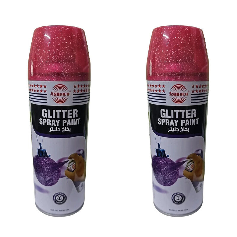 

Asmaco Glitter Spray Paint - Dark Red - 400 Ml - Set of 02