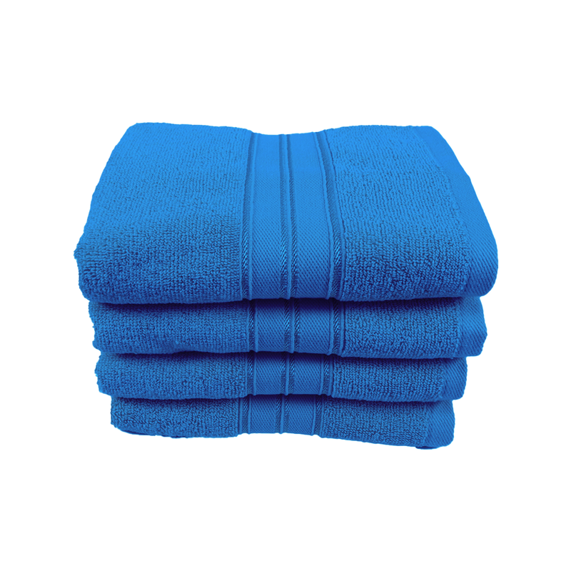 BYFT Home Trendy (Blue) Premium Hand Towel  (50 x 90 Cm - Set of 4) 100% Cotton Highly Absorbent, High Quality Bath linen with Striped Dobby 550 Gsm