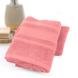 BYFT Home Castle (Pink) Premium Hand Towel  (50 x 90 Cm - Set of 4) 100% Cotton Highly Absorbent, High Quality Bath linen with Diamond Dobby 550 Gsm