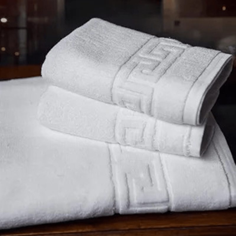 BYFT Magnolia (White) Luxury Towel set (Set of 1 Hand-50x80cm & 1 Bath Towel) 100% Cotton, Highly Absorbent and Quick dry, Hotel and Spa Quality Bath linen-500 Gsm