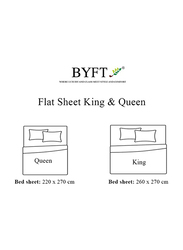 BYFT Tulip 100% Cotton Satin Stripe Flat Bed Sheet, 300 Tc, 1cm, 260 x 280cm, King, Charcoal