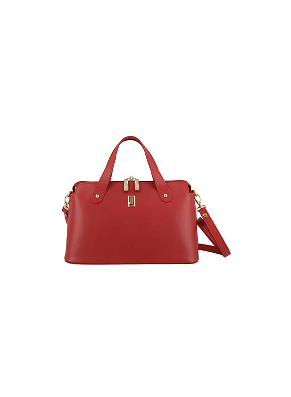 Jafferjees The Rose Leather Satchel Handbag for Women, Red