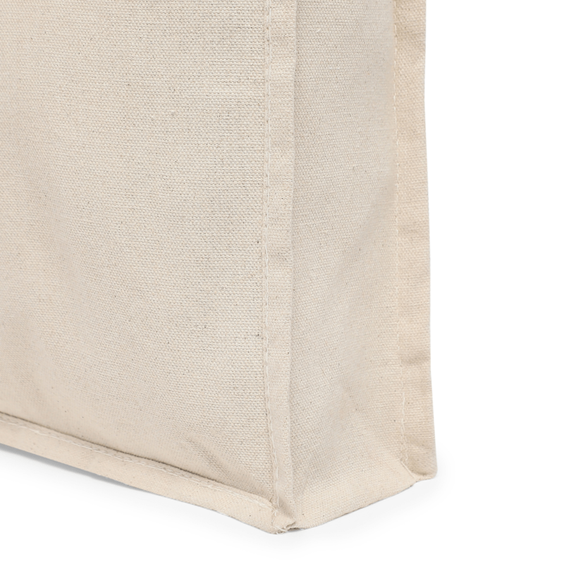 BYFT Canvas 8 Oz Tote Bags with Gusset (Natural) Reusable Eco Friendly Shopping Bag (33.02 x 10.16 x 33.02 Cm) Set of 2 Pcs