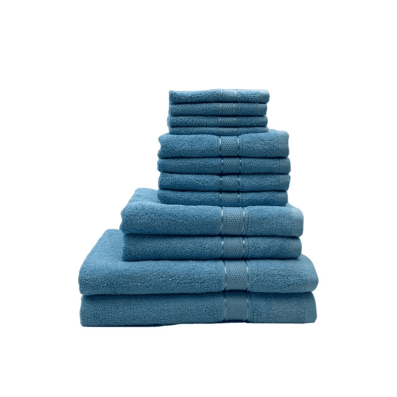 Daffodil(Light Blue)100% Cotton Premium Bath Linen Set(4 Face,4 Hand,2 Adult & 2 Kids Bath Towels with 2 Adult & 2,12yr Kids Bathrobe)Super Soft,Quick Dry & Highly Absorbent Family Pack of 16Pc