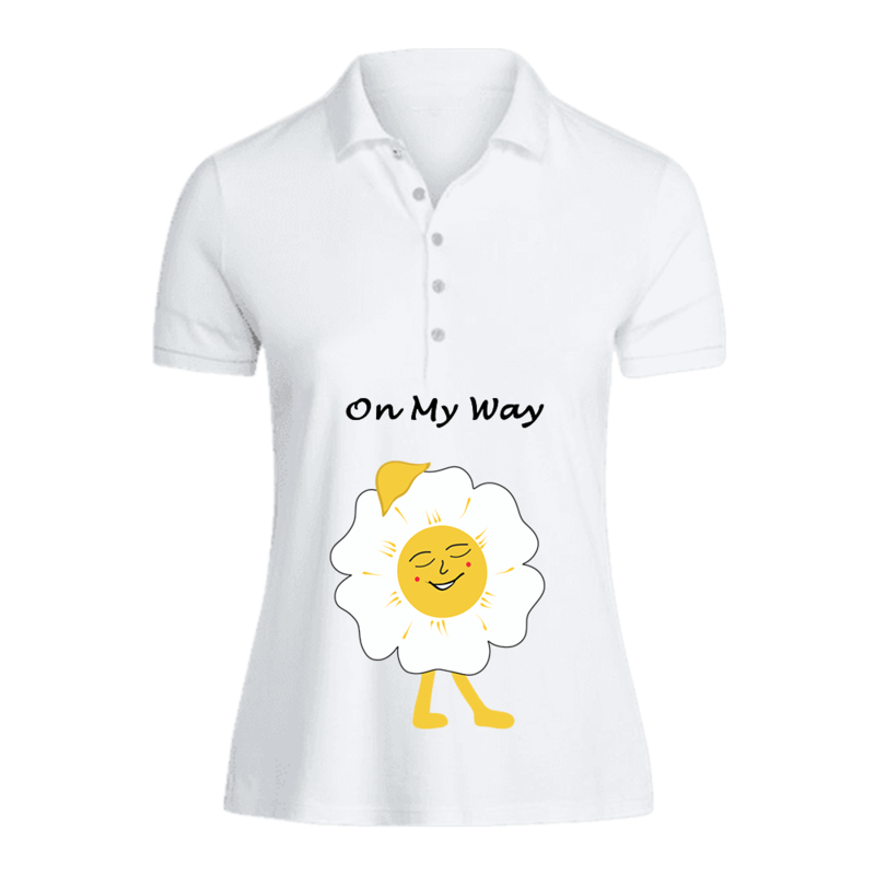 BYFT (White) Printed Cotton T-shirt (On my way Daisy) Personalized Polo Neck T-shirt For Women (2XL)-Set of 1 pc-220 GSM