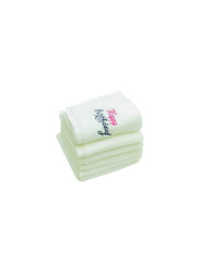 BYFT 6-Piece 100% Cotton Embroidered Happy Birthday Hand Towel Set, 33 x 33cm, White/Red