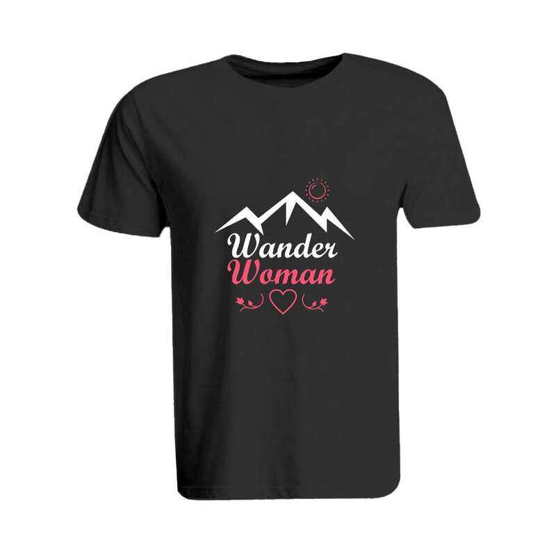 

BYFT (Black) Printed Cotton T-shirt (Wander women) Personalized Round Neck T-shirt For Women (Small)-Set of 1 pc-190 GSM