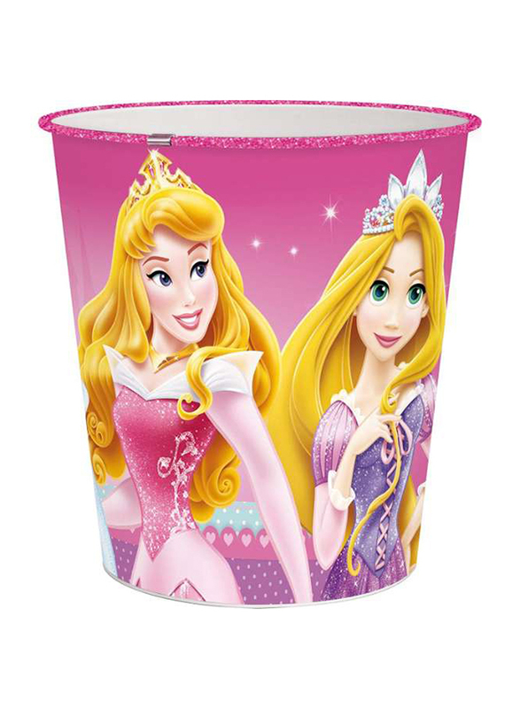 Disney Princess Tiaras & Jewels Plastic Dustbin, 5 Liters, Pink