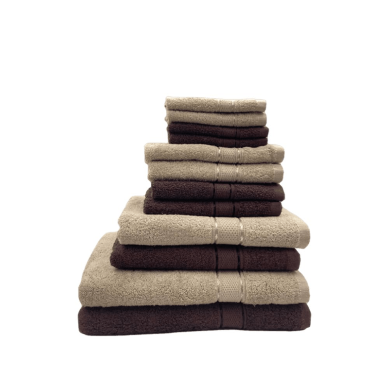 Daffodil(Beige & Brown)100% Cotton Premium Bath Linen Set(4 Face,4 Hand,2 Adult & 2 Kids Bath Towels with 2 Adult & 2,12yr Kids Bathrobe)Super Soft,Quick Dry & Highly Absorbent Family Pack of 16Pcs