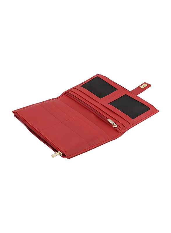 Jafferjees Cosmos Leather Bi-Fold Wallet Unisex, Red