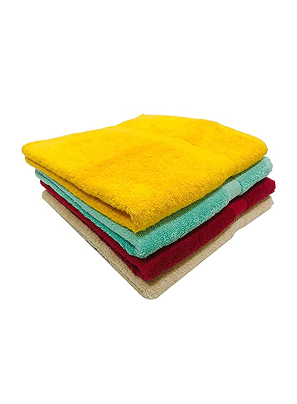 BYFT Gardenia 100% Cotton Bath Towel Set, 4 Piece, Assorted Colours