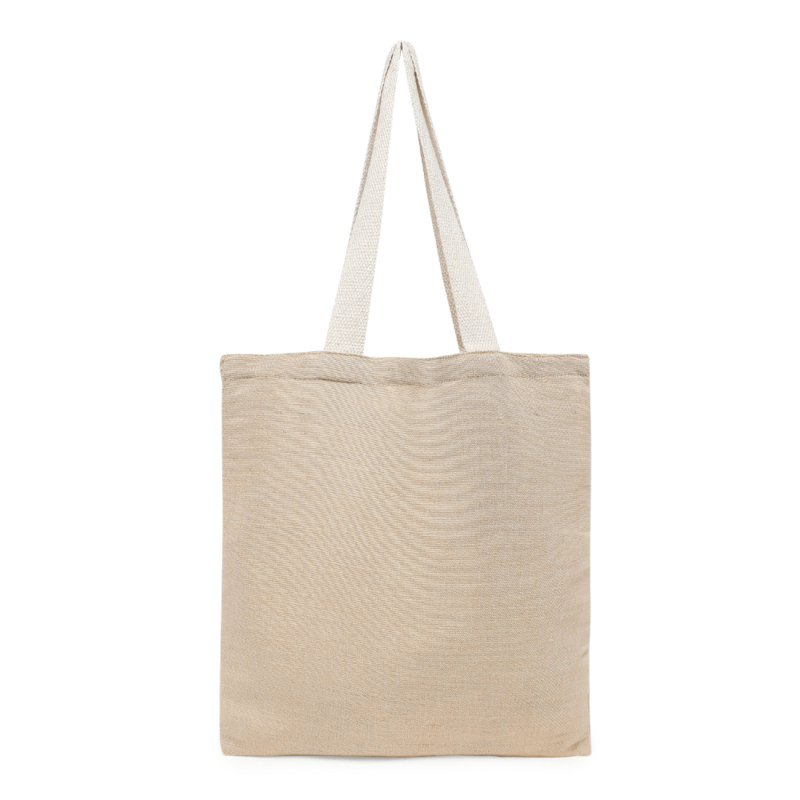 BYFT Unlaminated Juco Tote Bags (Natural) Reusable Eco Friendly Shopping Bag (35.56 x 40.64 Cm) Set of 12 Pcs