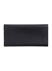 Jafferjees Goldenrod Leather Tri-Fold Wallet for Women, Black
