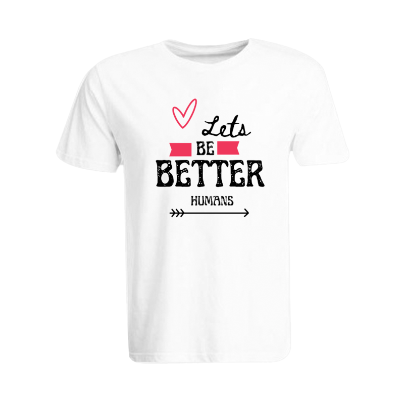 

BYFT (White) Ramadan Printed Tshirt (Lets Be Better Humans) Cotton (Medium) Unisex Round Neck Tshirt -190 GSM