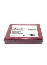 BYFT Orchard 100% Cotton Flat Bed Sheet, Queen, Maroon