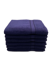 BYFT 6-Piece Daffodil 100% Cotton Bath Towel, 70 x 140cm, Navy Blue