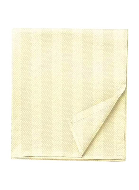 BYFT Tulip 100% Cotton Satin Stripe Flat Bed Sheet, 300 Tc, 1cm, 260 x 280cm, King, Cream