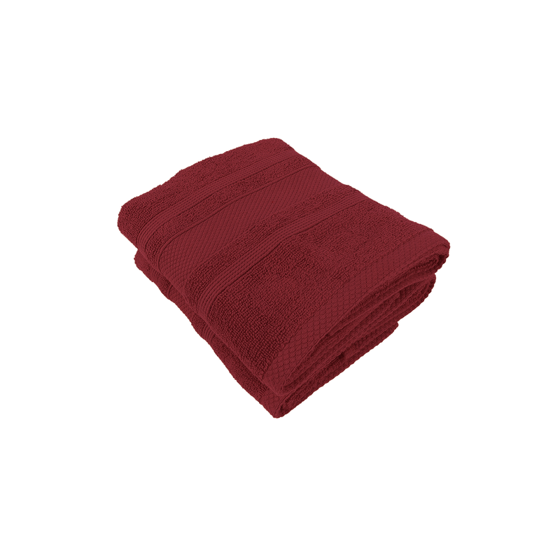 BYFT Home Castle (Maroon) Premium Hand Towel  (50 x 90 Cm - Set of 2) 100% Cotton Highly Absorbent, High Quality Bath linen with Diamond Dobby 550 Gsm