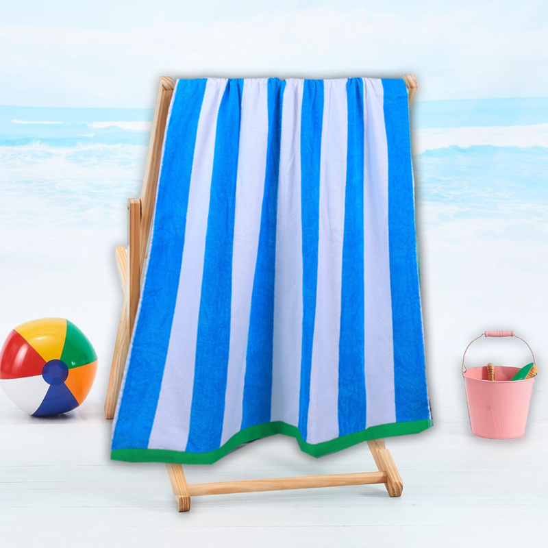 BYFT Jacquard Beach Towel 86 x 162 Cm 390 Gsm Cool Stripe Yarn Dyed, Cotton Set of 1