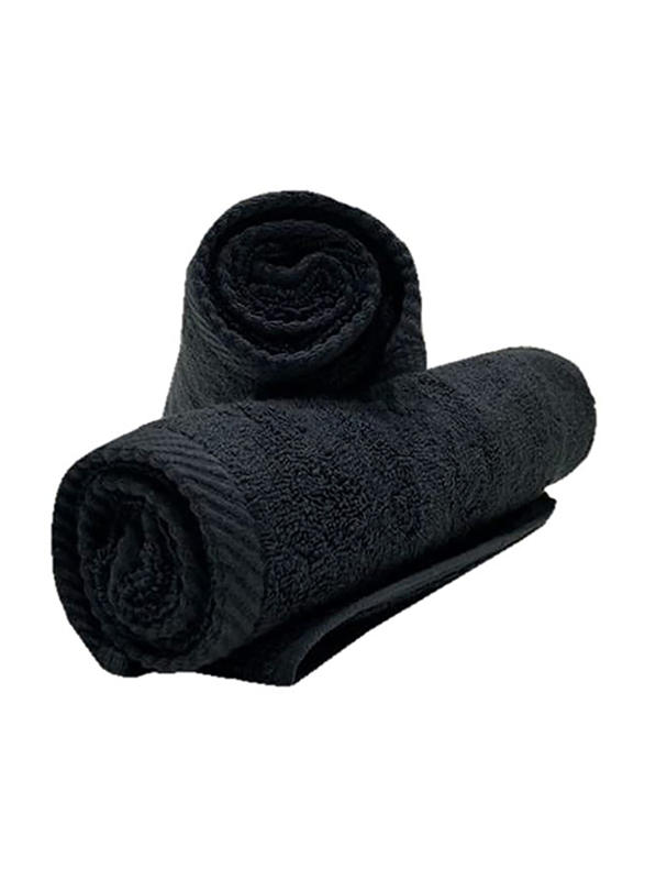 BYFT Iris 2-Piece 100% Cotton Hand Towel Set, 40x70cm, Black