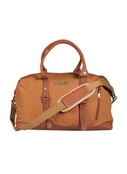 Mounthood Premium Quality Long Lasting Canvas with Faux Leather Duffle Bag Unisex, Polaris Tan