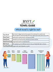 BYFT 2-Piece Daffodil 100% Cotton Hand Towel Set, 40 x 60cm, Purple