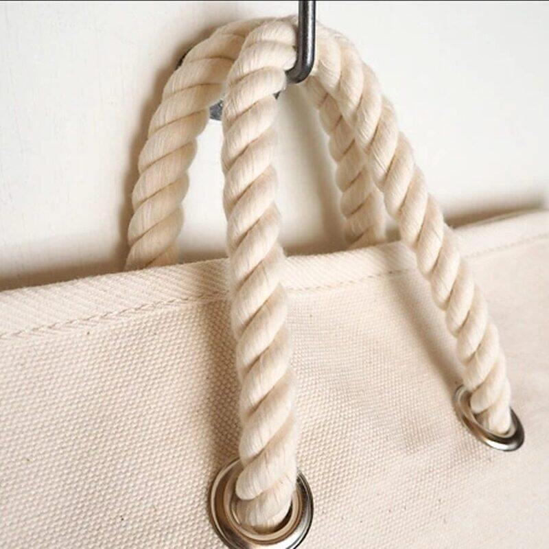 BYFT Natural Cotton Canvas Tote Bag with String Handle