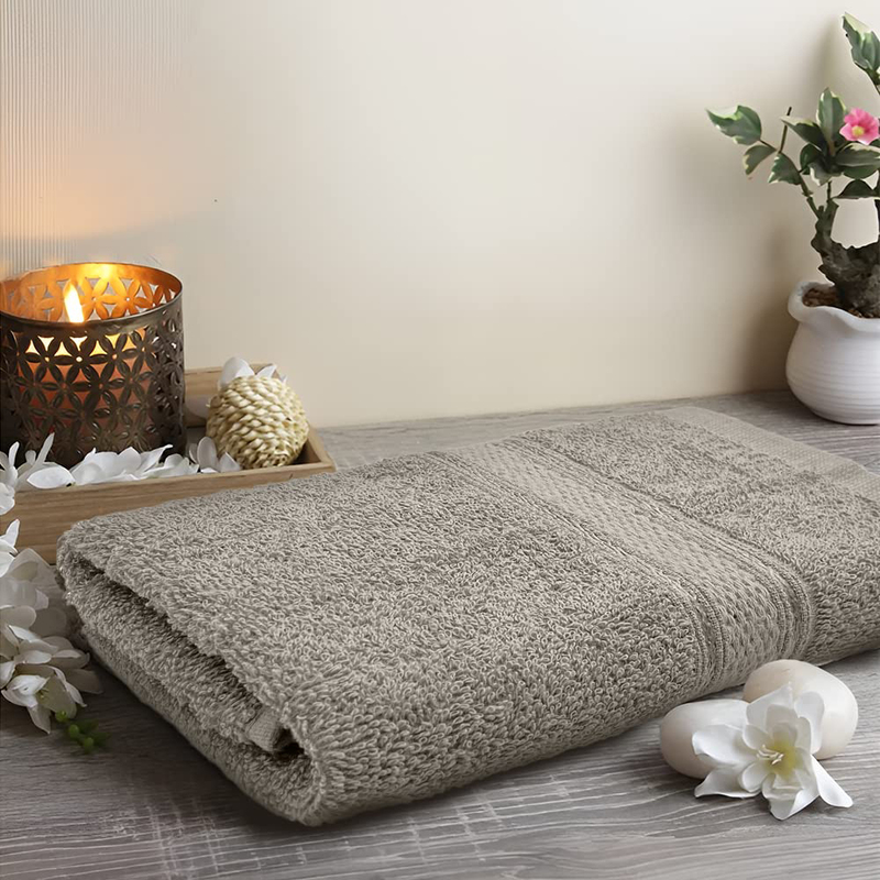 BYFT 2-Piece Daffodil 100% Cotton Hand Towel Set, 40 x 60cm, Light Grey