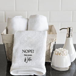 BYFT Embroidered for you (White) Ramadan Theme Personalized Hand Towel (Nope! Not even Water) 100% Cotton, Highly Absorbent and Quick dry, Premium Kitchen Towel-600 Gsm