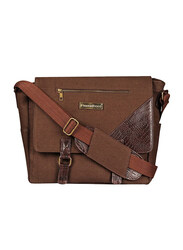 Mounthood 15-inch Canvas Laptop Messenger Bag Unisex, Faunus Brown