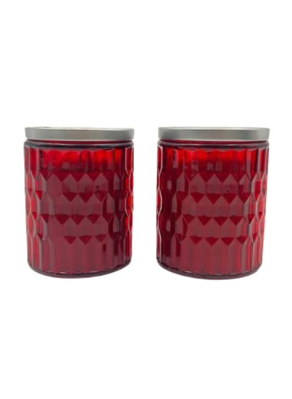 

BYFT Home Fragrances Colored Candles for Relaxation with Black Pomegrante Scent, 2 x 255g, Red