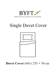 BYFT Tulip Satin Stripe Duvet Cover, 300 Thread Count, Single, Cream