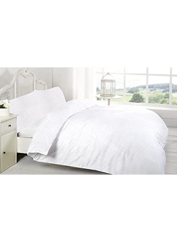 BYFT Orchard Premium 1Kg Filling Microfiber Cotton Stripe Pillows, 50 x 70cm, White