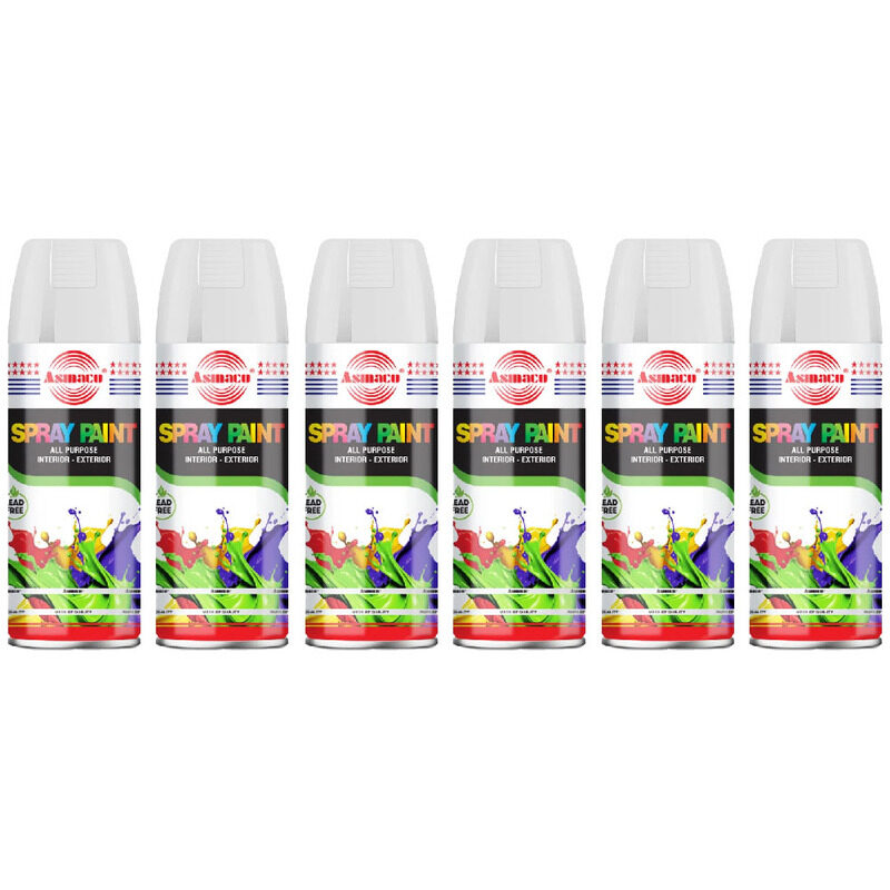 

Asmaco Spray Paint - Matt White - 400 Ml - Set of 06