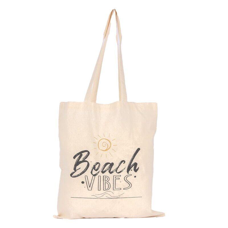 

BYFT Natural Cotton Flat Tote Bag (Beach Vibes)