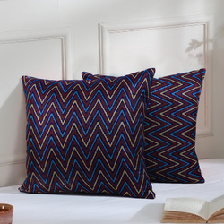 BYFT Zigzag Elegance Berry Blue 16 x 16 Inch Decorative Cushion Cover Set of 2