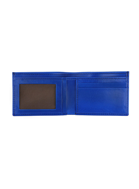 Jafferjees Bangkok Genuine Leather Bi-fold Wallets for Men, Blue