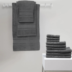 BYFT Home Castle (Grey) Premium Bath Towel  (70 x 140 Cm - Set of 1) 100% Cotton Highly Absorbent, High Quality Bath linen with Diamond Dobby 550 Gsm